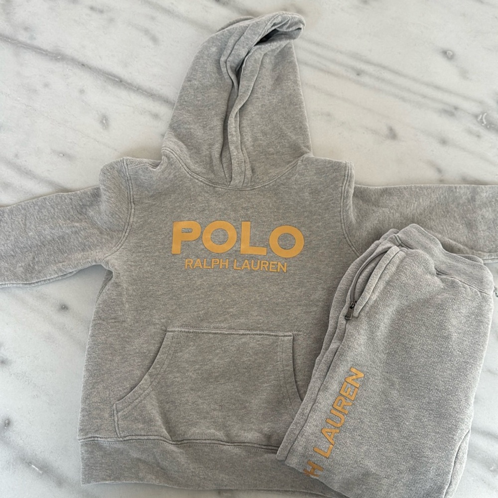 Kids Ralph Lauren 6 year grey and gold sweater - pants come free